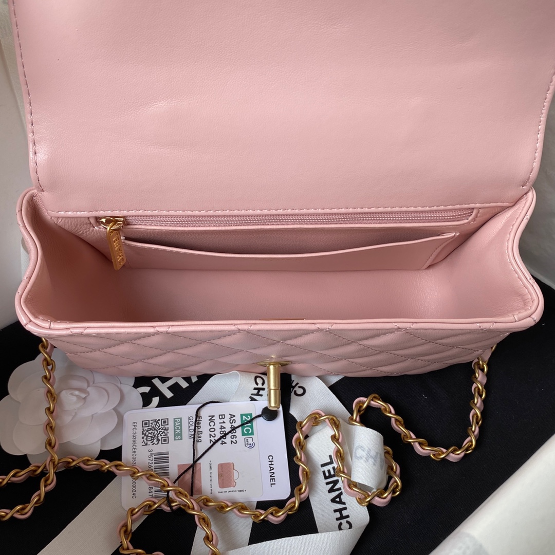 Lambskin Mini Flap Shoulder Bag AS4362 Pink